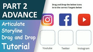 PART 2 Advance  How to Create a Drag and Drop Activity in Storyline step by step guide [upl. by Einon849]