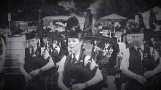 Campbeltown loch I wish you were whisky Dufftown Highland Games Pipe and Drums Bagpipes Slowmotion [upl. by Fadiman]