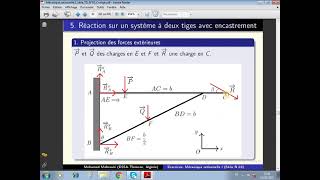 315 Mécanique rationnelle Série 03 Exercice 5 Réaction sur un système à deux tiges articulées [upl. by Ailem]