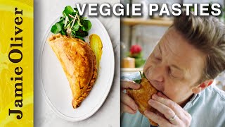 Veggie Pasties  Jamie Olivers MeatFree Meals [upl. by Enilecram]