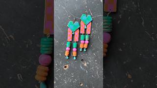 Memory Inspired Polymer Clay Earrings polymerclayearrings handmade checkered handrolled beads [upl. by Magnien]