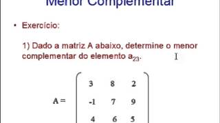 Menor Complementar  Aula 02  Determinantes [upl. by Ennaisoj]