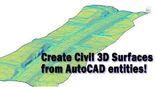 Creating Civil 3D Surfaces from Selected Drawing Objects [upl. by Ankney]