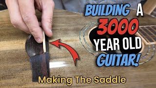 How To Make An Acoustic Guitar Ep 44 Making The Saddle Bridge Pins and Slots [upl. by Toomin]