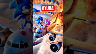 Sonic y Amy Escapan del AVION en LLAMAS ✈️🔥 COMEDIA SONIC [upl. by Adila]