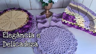 CONJUNTO DE CROCHÊ ELEGANTE Transforme Seu Espaço com Cores e Delicadeza [upl. by Filahk]