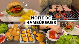 NOITE DO HAMBÚRGUER CASEIRO 🍔🍟 Maionese verde caseira e sem oléo  batata frita [upl. by Spevek]