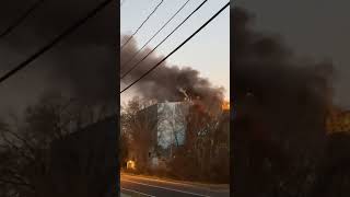 Smoke billows from the Wheelabrator Hudson Falls garbage incineration plant Nov 5 2024 [upl. by Irrabaj308]