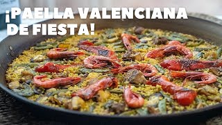 La Paella de fiesta es una paella mixta y es una de las mejores paellas valencianas [upl. by Gudrin]