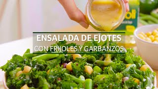 Ensaladas nutritivas Ensalada de ejotes con frijoles y garbanzos  Origen del Bienestar  Nutrioli [upl. by Ellohcin]