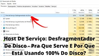 Host De Serviço Desfragmentador De Disco  Pra Que Serve E Por Que Está Usando 100 Do Disco [upl. by Llednahc]