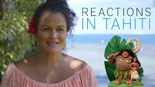 DISNEY MOANA  REACTIONS IN TAHITI [upl. by Annoid251]