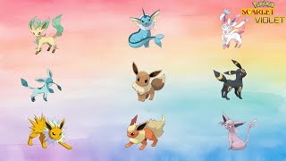 All Eevee Evolution ShinyNonShiny  Pokémon Scarlet and Violet [upl. by Rehtaef557]