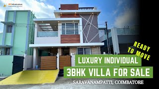 Saravanampatti Coimbatore  Luxury Individual 3bhk Villa for sale  Ready To Move Fully Furnished [upl. by Rovelli513]