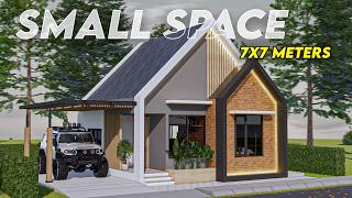 Inside The Beautiful 7x7 Meters Small House With 2 Bedroom Design [upl. by Nymzaj]