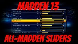 Madden 13 AllMadden Connected Careers Mode Sliders [upl. by Ambert]