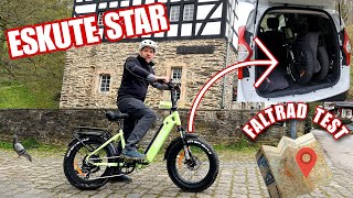 Eskute Star Ebike Pedelec Fatbike im Test Review Elektro Faltrad Klapprad mit 20 Zoll Fat Reifen [upl. by Nerreg]