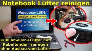 Notebook Lüfter  Lamellen reinigen ohne Ausbau  nur Klappe aufschrauben [upl. by Zetrom]