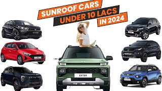 Budget Cars with Sunroof Under 10 Lakhs in India in 2024  Best Sunroof Cars Below 10 Lakhs in 2024 [upl. by Pazice]