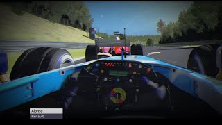 POV ALONSO vs SCHUMACHER insane battle in Red Bull Ring Onboard R25 vs F2004  Assetto Corsa [upl. by Enirok]