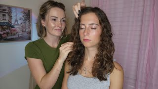 ASMR Perfectionist Hair Curling Enhancement for Photoshoot Natural Makeup application Lint Rolling [upl. by Anaili60]