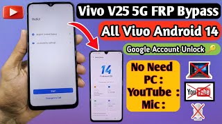 Vivo V25 FRP Bypass  Vivo V25 FRP Bypass Android 14  All Vivo Android 14 FRP Bypass  NO PC [upl. by Trebornhoj]