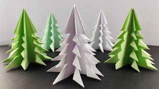 DIY 3D Weihnachtsbaum aus Papier basteln Einfache Weihnachtsdeko basteln Origami Tannenbaum [upl. by Ayrolg]