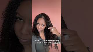 PART 1 Kinky Curly Half Wig Tutorial wigs hair curlyhairstyles flipover noglue gluelesswig [upl. by Merc192]