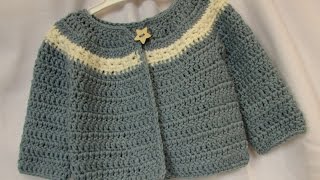 VERY EASY crochet cardigan  sweater  jumper tutorial  baby and child sizes [upl. by Clarkson]