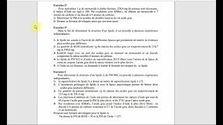 TD LIPIDES CORRECTON Biochimie structurale [upl. by Gunner]