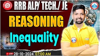 RRB ALP Technician Reasoning  RRB JE Reasoning  Inequality Reasoning Class  by Sandeep Sir [upl. by Htebiram]