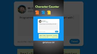 Character Counter with Twitter UI 💻  JavaScript Mini Project Shorts JavaScript [upl. by Queen]