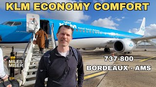 KLM Economy Comfort 737800 Bordeaux to AMS [upl. by Sualkin]