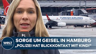 FLUGHAFEN HAMBURG Geisel ist ein Kind Täter hat wohl scharfe Waffe  Polizei hat Blickkontakt [upl. by Hollyanne874]