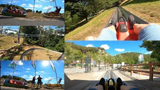 Freitzpark der Erlebnisfelsen Pottenstein in der Fränkische Schweiz mit Achterbahnen und Rodelbahn [upl. by Ardnohs]