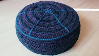 Sitzkissen häkeln  DIY  Crochet Pouf eng sub [upl. by Karlan]