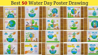 World Water Day Poster Drawing  Save Water Save Life Drawing  Save Water Save Earth Drawing [upl. by Enelaehs706]