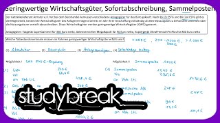 Geringwertige Wirtschaftsgüter Sofortabschreibung Sammelposten  Externes Rechnungswesen [upl. by Cir933]