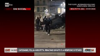 Capodanno follia a Molfetta Ribaltano unauto e la riempiono di petardi  Ore 14 del 02012024 [upl. by Obadiah]