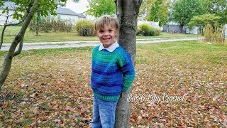 How To Crochet Elis Striped Sweater Boys Sizes 45 and 67 Crochet sweater Tutorial 423 [upl. by Nemajneb]