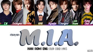 OT8 VER Stray Kids 스트레이 키즈  MIA Color Coded HanRomEng Lyrics [upl. by Nevanod]