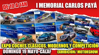 Motorshow exhibicion y exposicion de coches clasicos en Calaf en el Memorial en Carlos Payá [upl. by Cogn299]