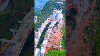 LARGEST HIGHEST ARCH BRIDGE CONSTRUCTION  WUMENGSHAN BRIDGE 乌蒙山特大桥 bridge construction aerial [upl. by Haze]