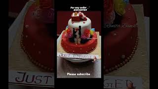 Engagement cake decoration  Full fondant work [upl. by Aicenet106]