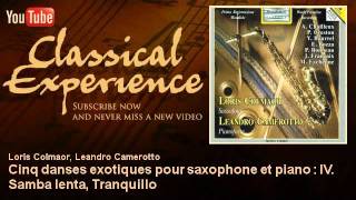 Jan Françaix  Cinq danses exotiques pour saxophone et piano  IV Samba lenta Tranquillo [upl. by Neva]