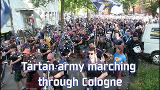 Tartan army marching through Cologne [upl. by Redvers]