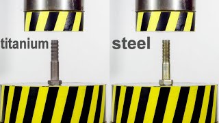 HYDRAULIC PRESS VS TITANIUM AND STEEL BOLT WHICH IS STRONGER [upl. by Ronoc43]