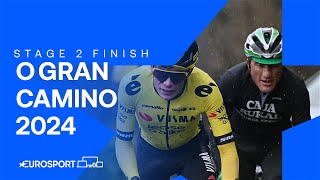 STORMS TO VICTORY 💨  Stage 2 Finish O Gran Camiño 2024  Eurosport Cycling [upl. by Guimond]