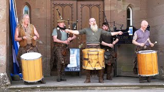 Scottish rebels Clanadonia keepin it tribal playing Hamsterheid in front of Scone Palace Scotland [upl. by Sidonnie]