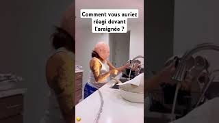 araignée geant humour prank drolevideos griezmann horrorshort [upl. by Teodor923]